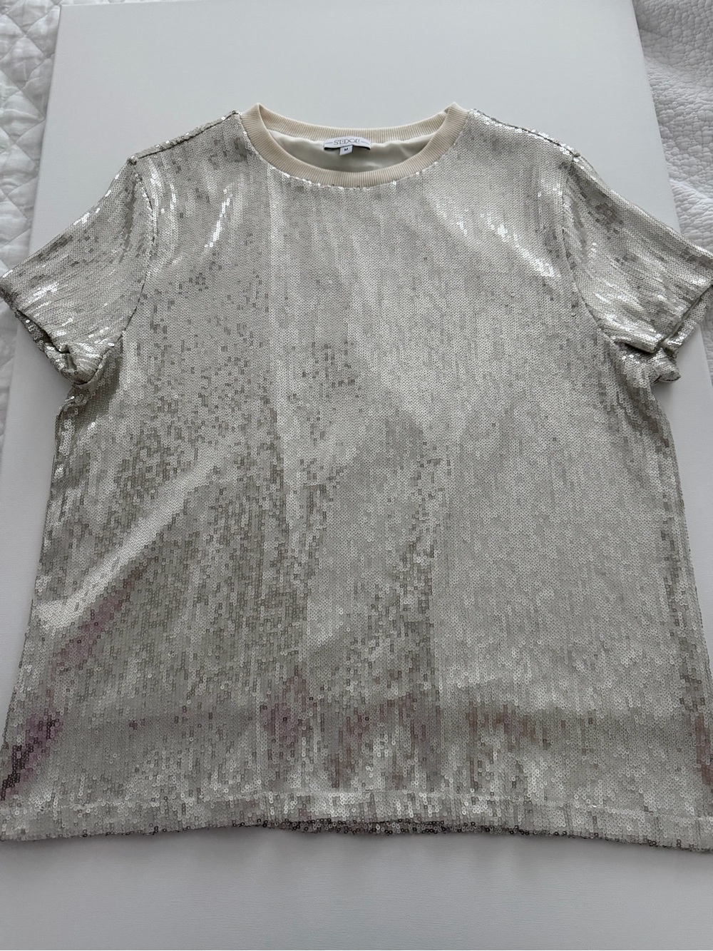 Sedge Sequin Short Sleeve Crewneck Top